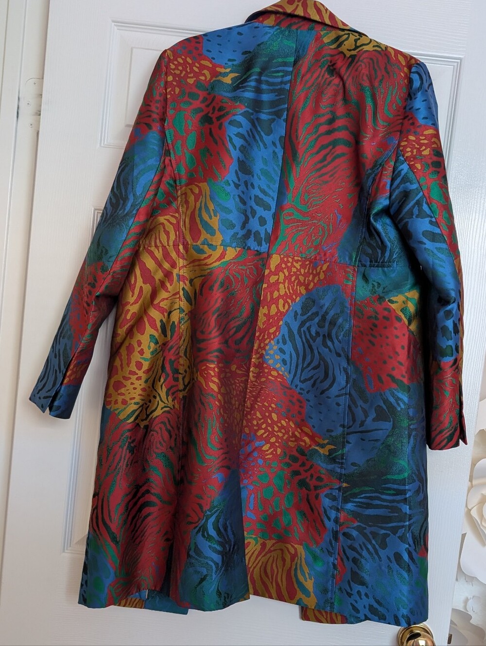 Anne Klein Bright Animal Print Coat - Picture 7 of 7